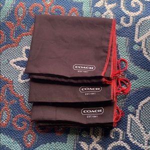 Lot of 3 12” x 16” COACH storage bags